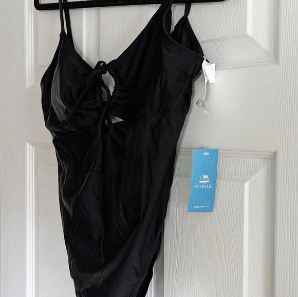 NWT Cupshe Emerge Cinched Tunneled Cheeky One Piece Swimsuit - Picture 3 of 5